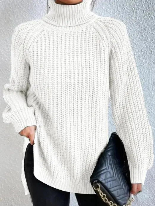 Raffinierter Rollkragen-Strickpullover Für Frauen