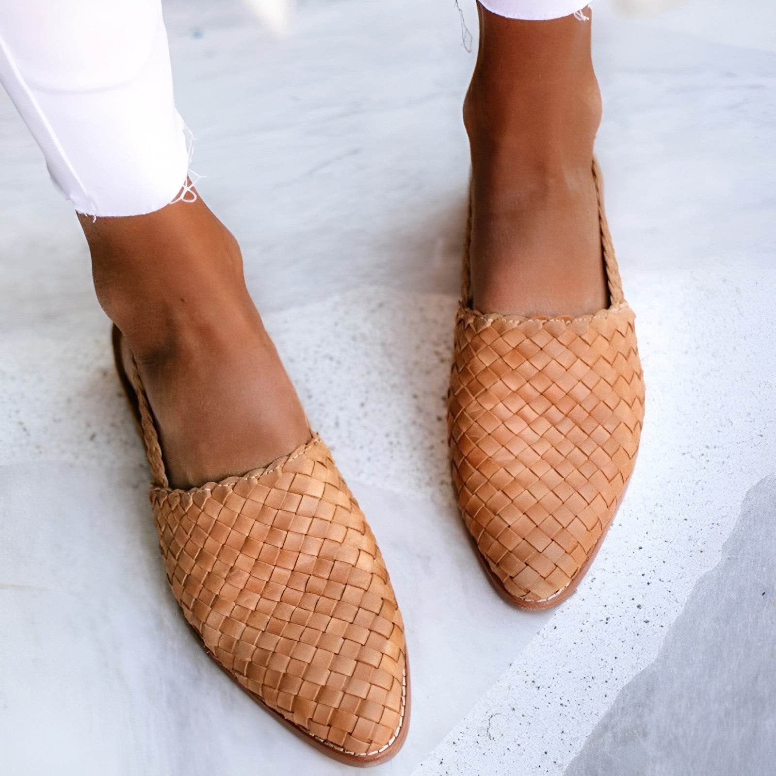 Zephina | Geflochtene Leder-Sandalen Damen