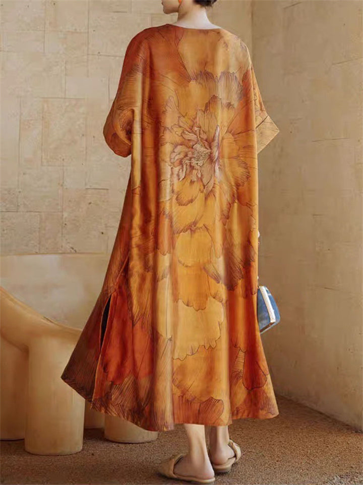 Graciana | Luftiges Oversize-Maxikleid mit Blumen