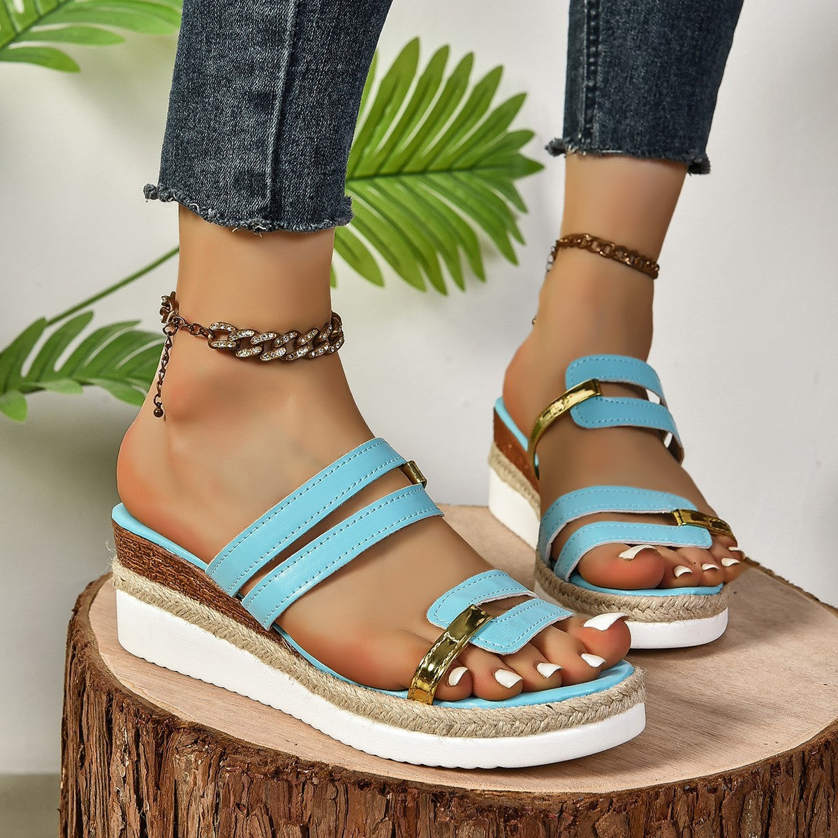 Telesia | Modische Wedges Sandalen