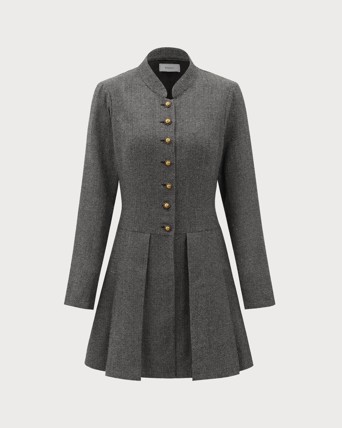 Addilyn | Falten Mini Kleid Grau