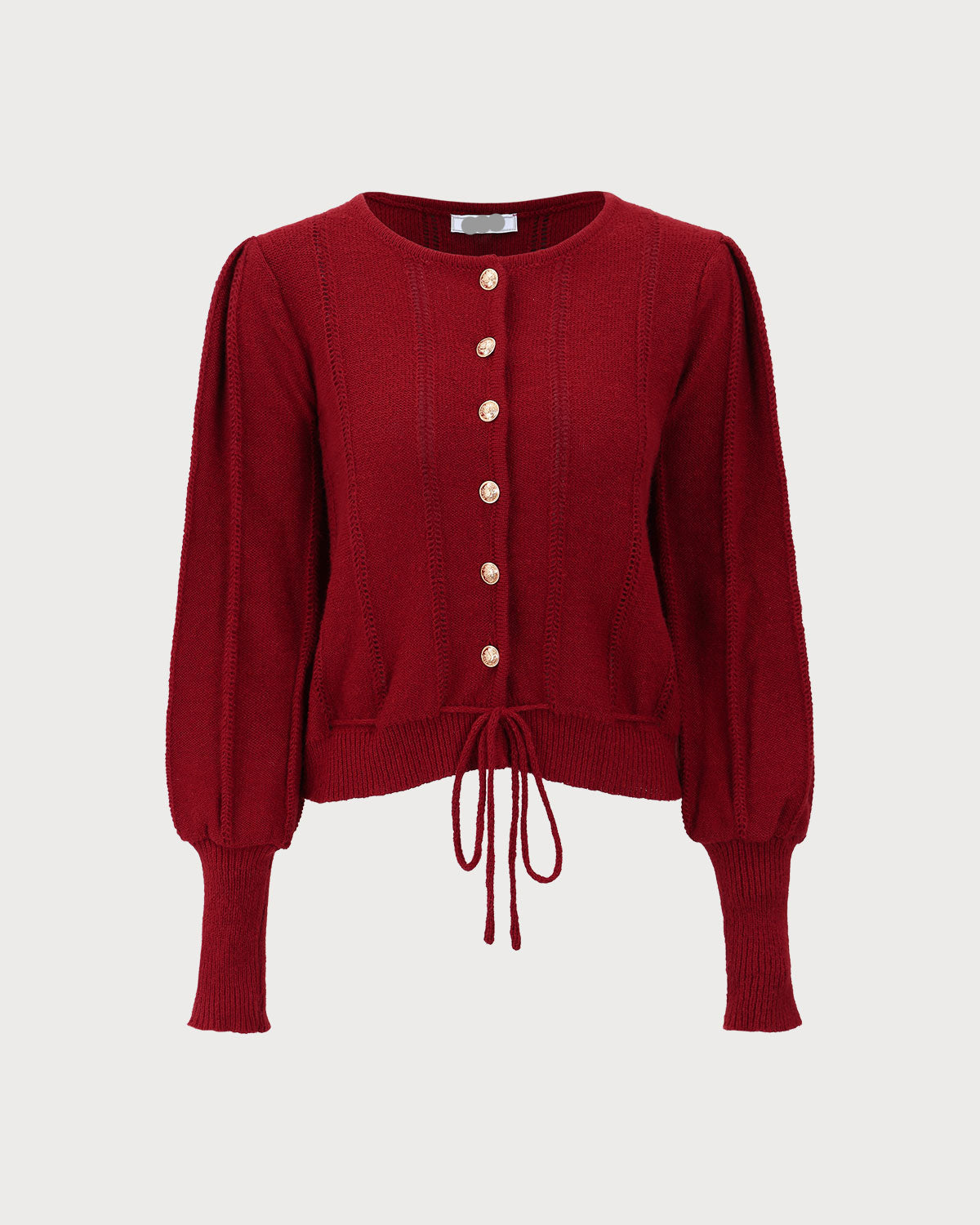 Marla | Roter Cardigan mit Puffärmeln