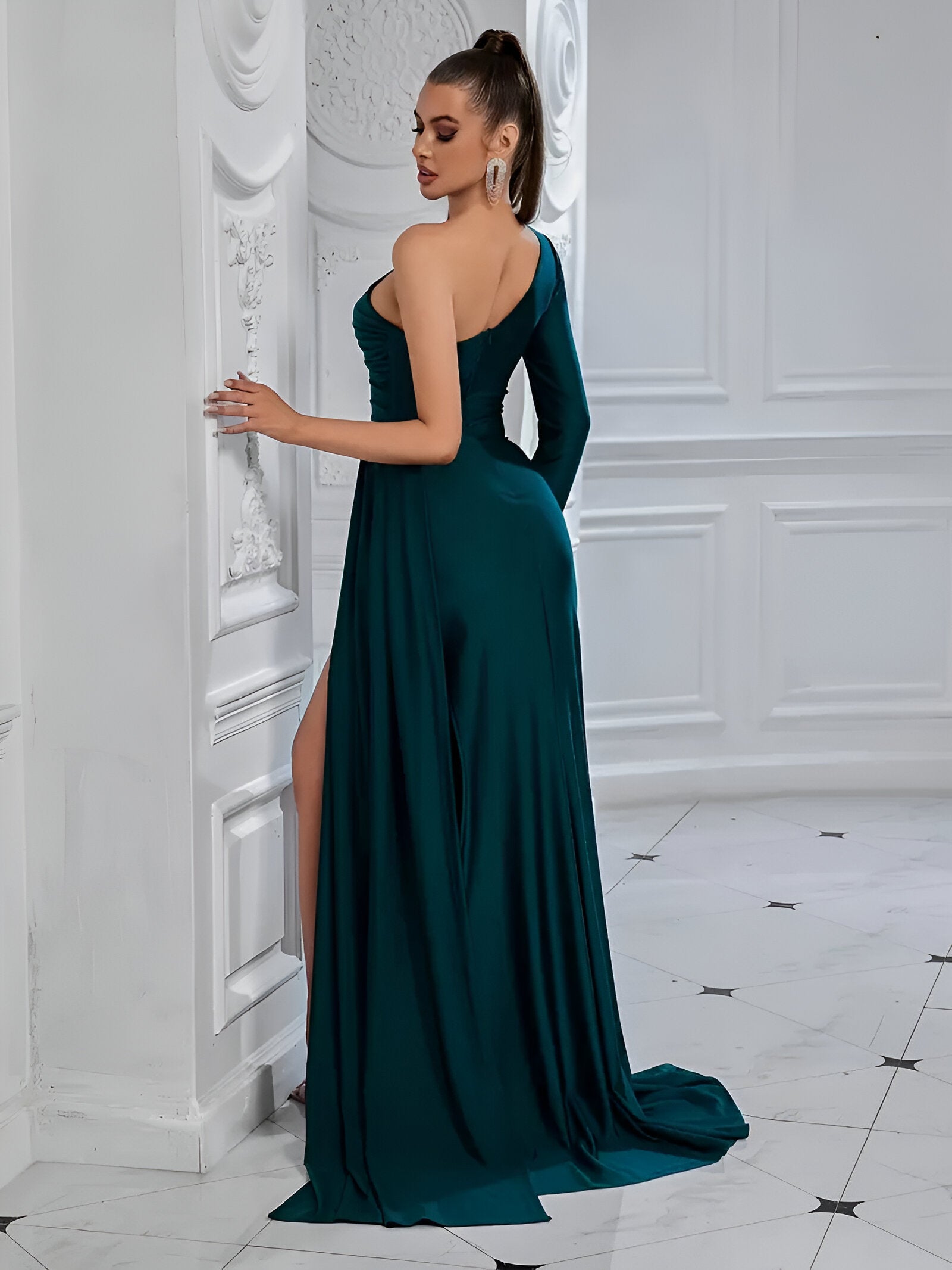 Elegantes Abendkleid aus drapierter Seide Für Frauen