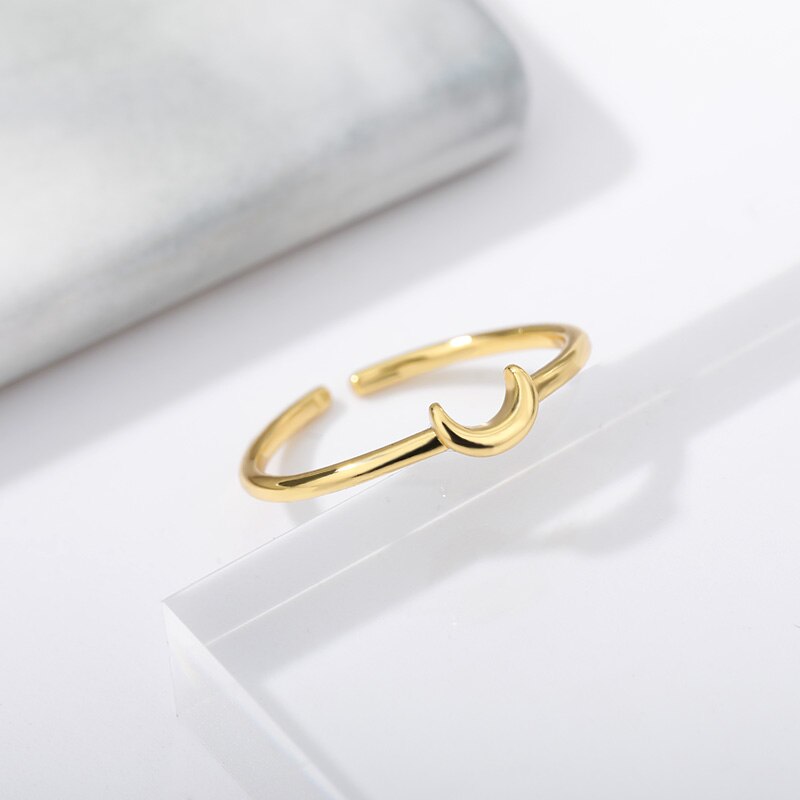 Kleiner Halbmond Ästhetischer Ring Für Damen