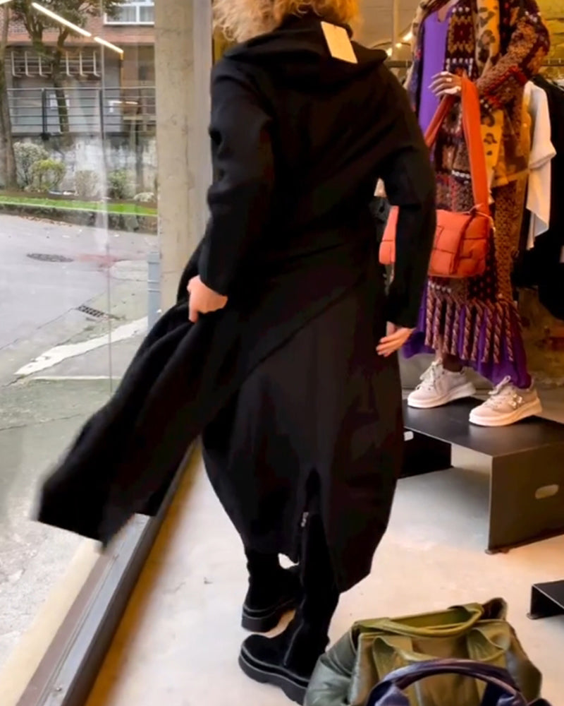 Gerrie | Schwarzes Midikleid mit Taschen