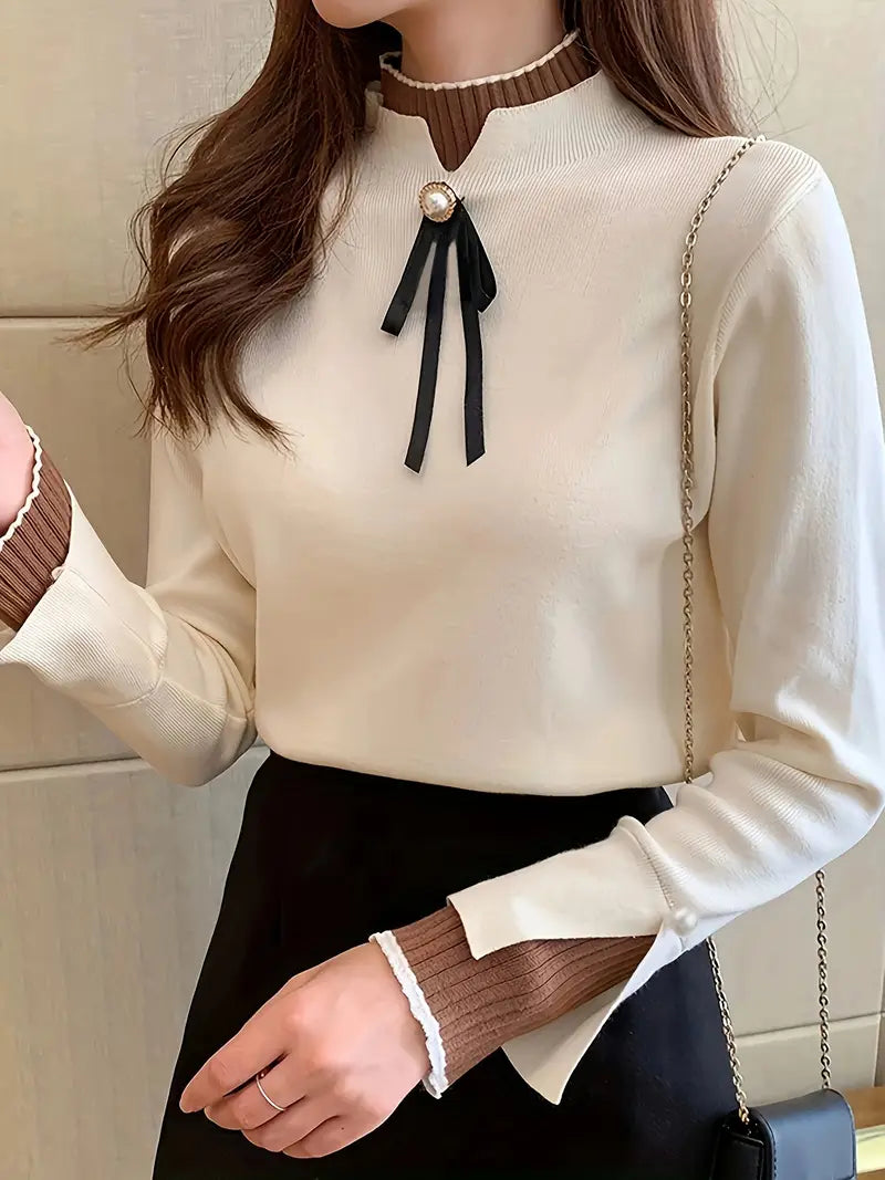 Weiche Baumwollbluse mit Zarter Rüschenkragen für Damen