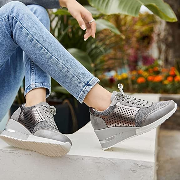 Trendige High-Heel-Sneaker mit Keildesign Für Frauen