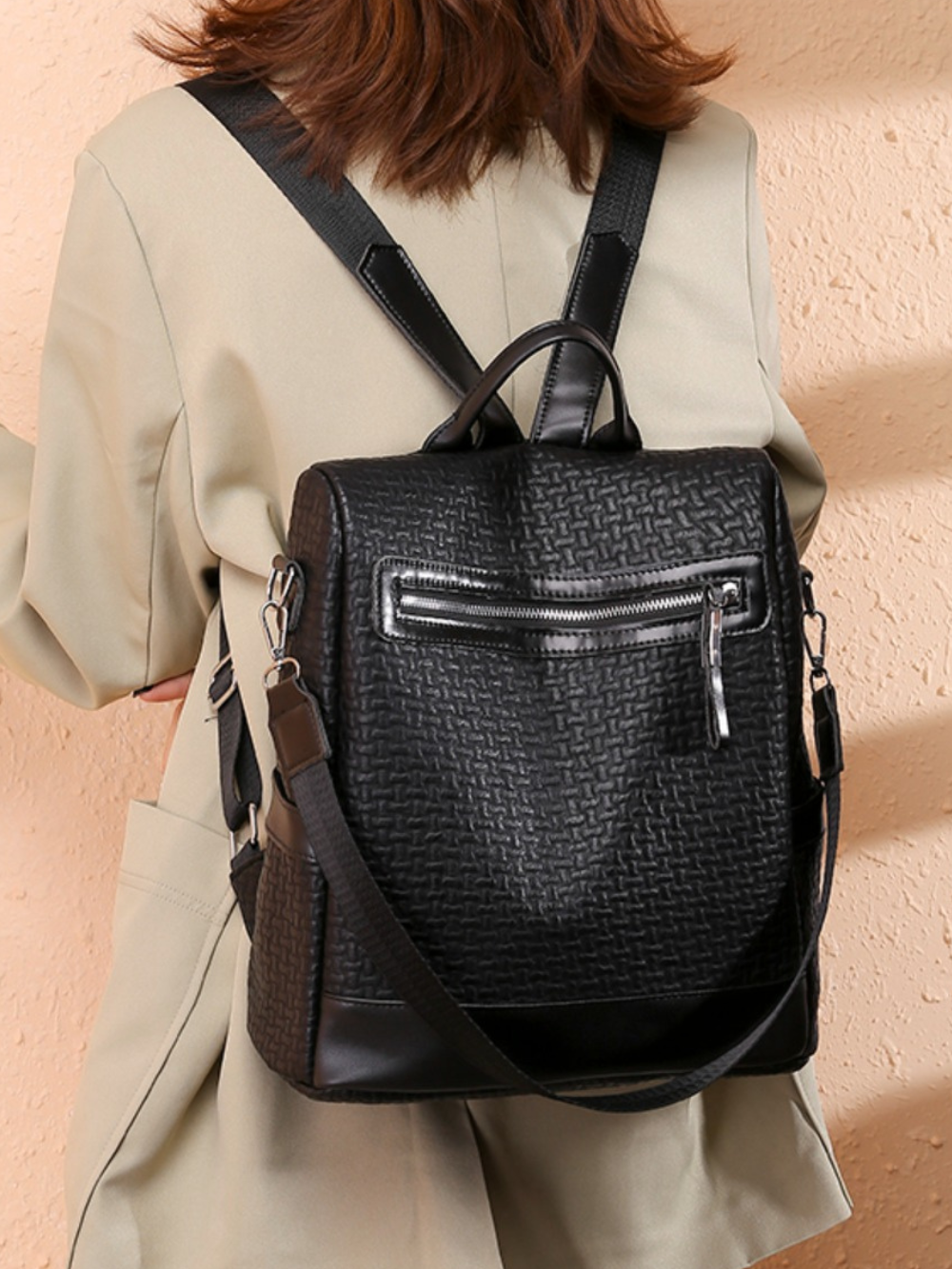 Xenoria | Eleganter PU-Leder Rucksack