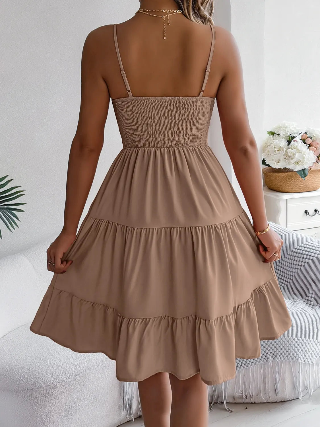 Gaelle | Stufenkleid mit gesmoktem Rücken