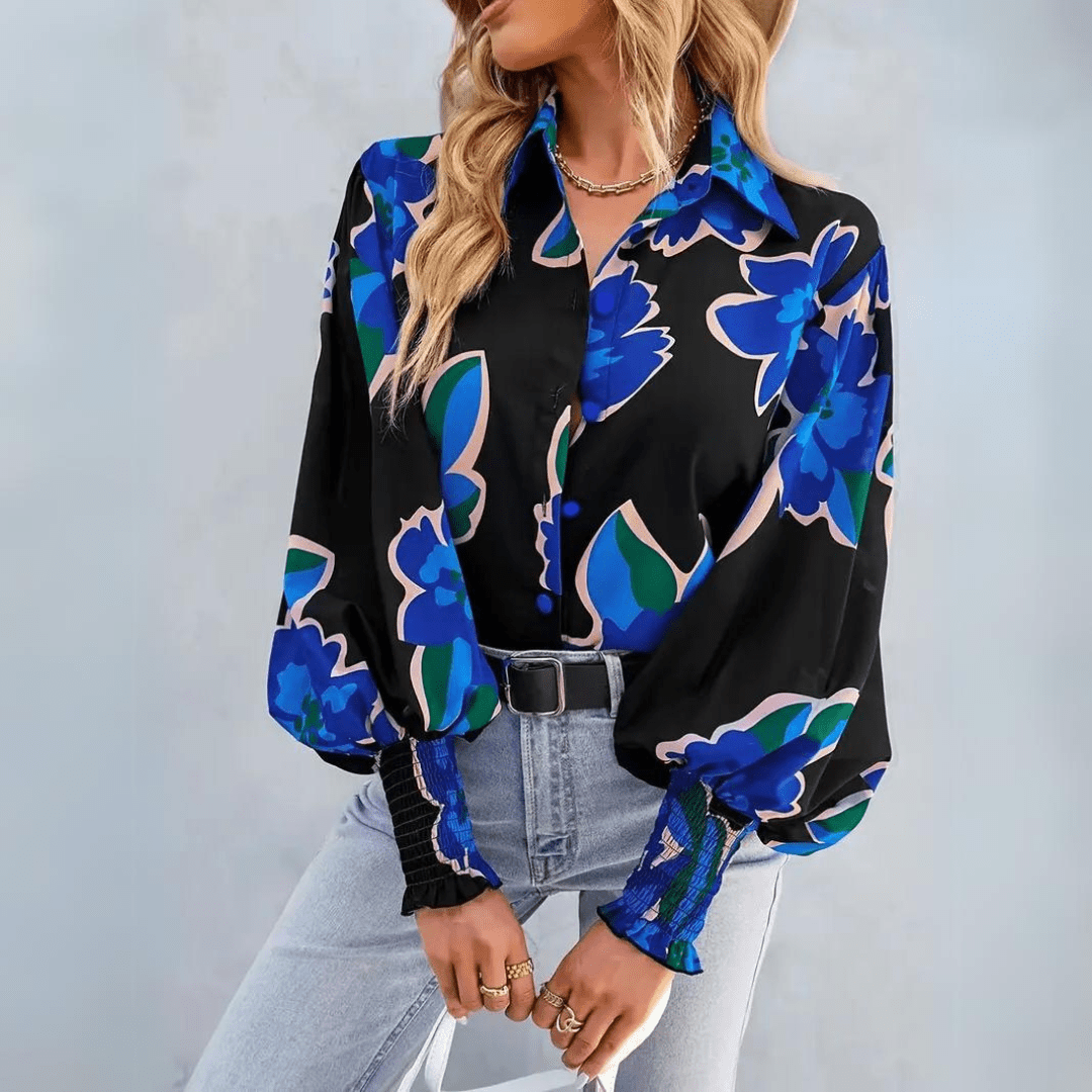 Bluse mit Blumenmuster und frischer femininer Eleganz für Damen