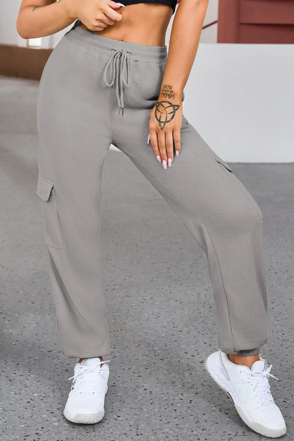 Hoch taillierte Hose mit weitem Bein Für Frauen