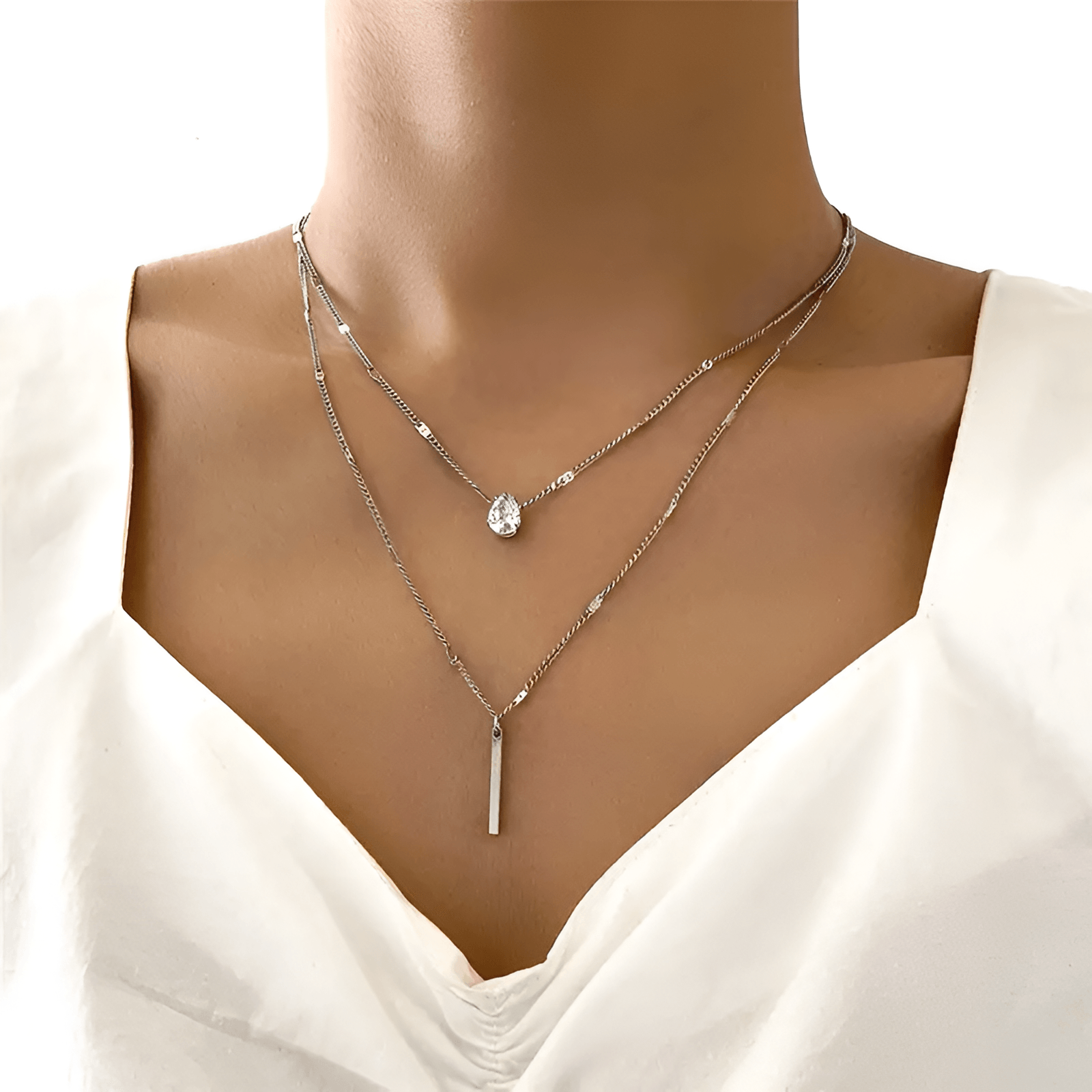 Strahlende Rasterkette mit elegantem Glanz für Damen
