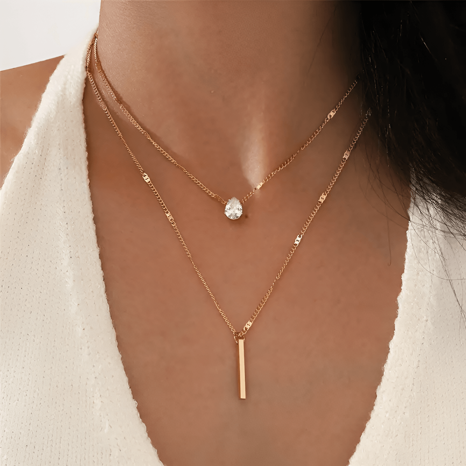 Strahlende Rasterkette mit elegantem Glanz für Damen