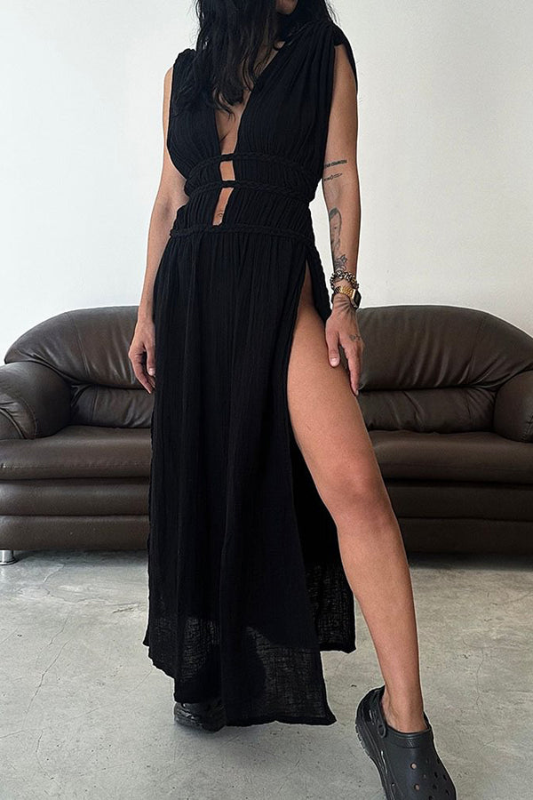 Boho-Maxikleid gefertigt aus weichen, atmungsaktiven Stoffen Für Frauen