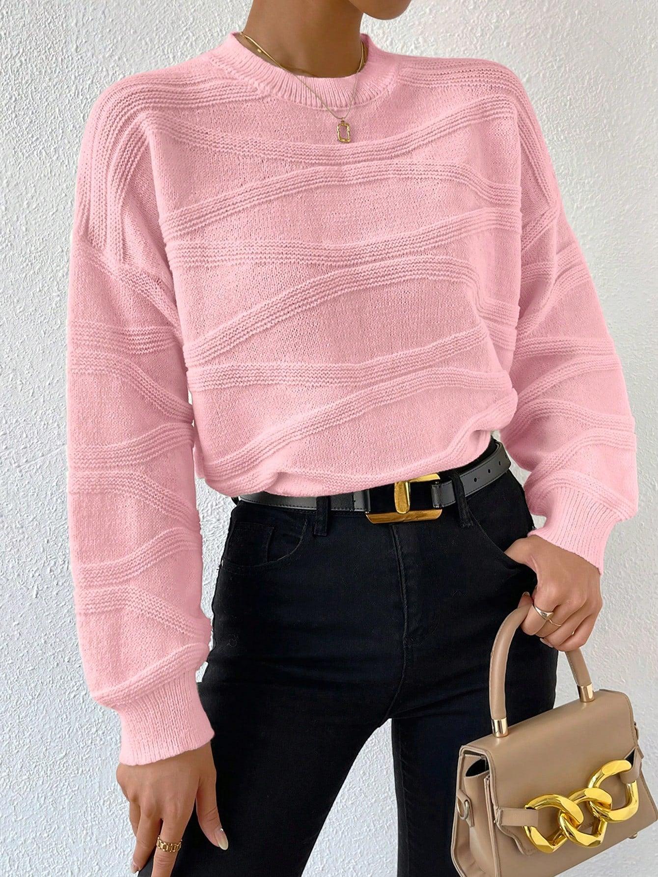 Gestrickter Pullover mit Überschnittenen Schultern für Frauen