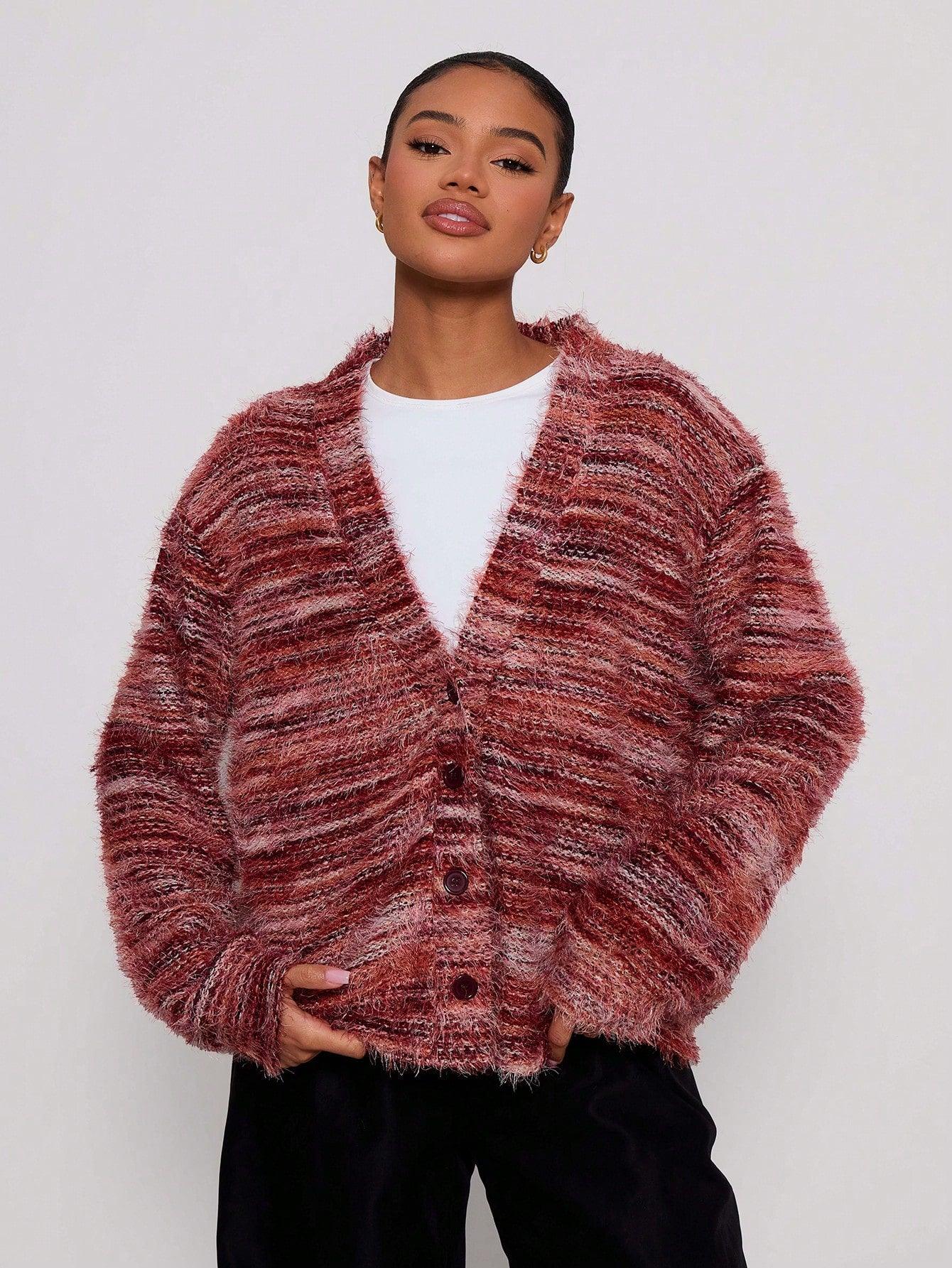 Oversized-Strick Cardigan mit Struktur Für Frauen