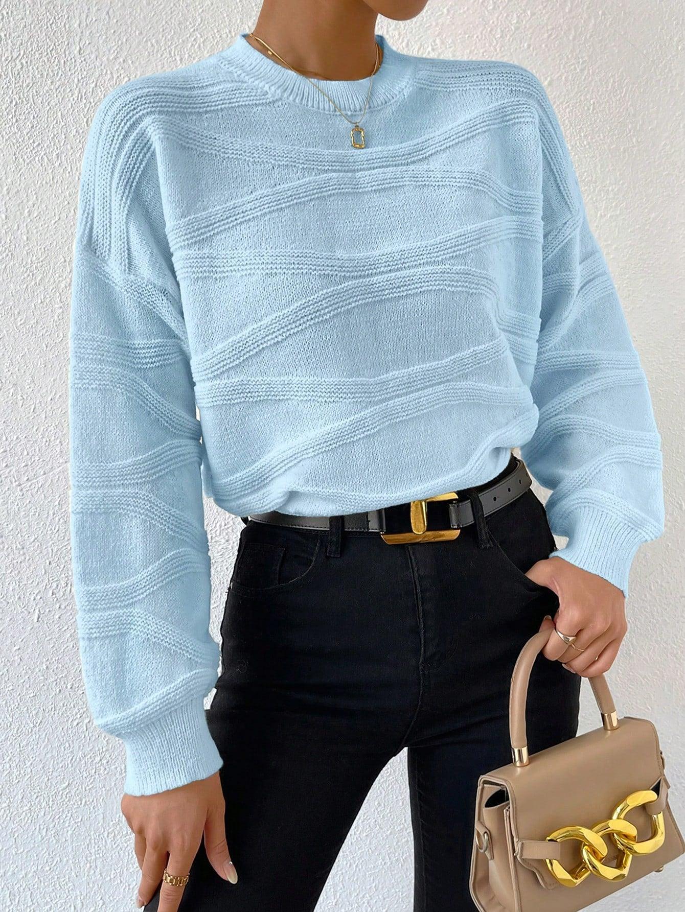 Gestrickter Pullover mit Überschnittenen Schultern für Frauen