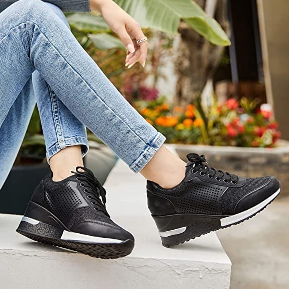 Trendige High-Heel-Sneaker mit Keildesign Für Frauen