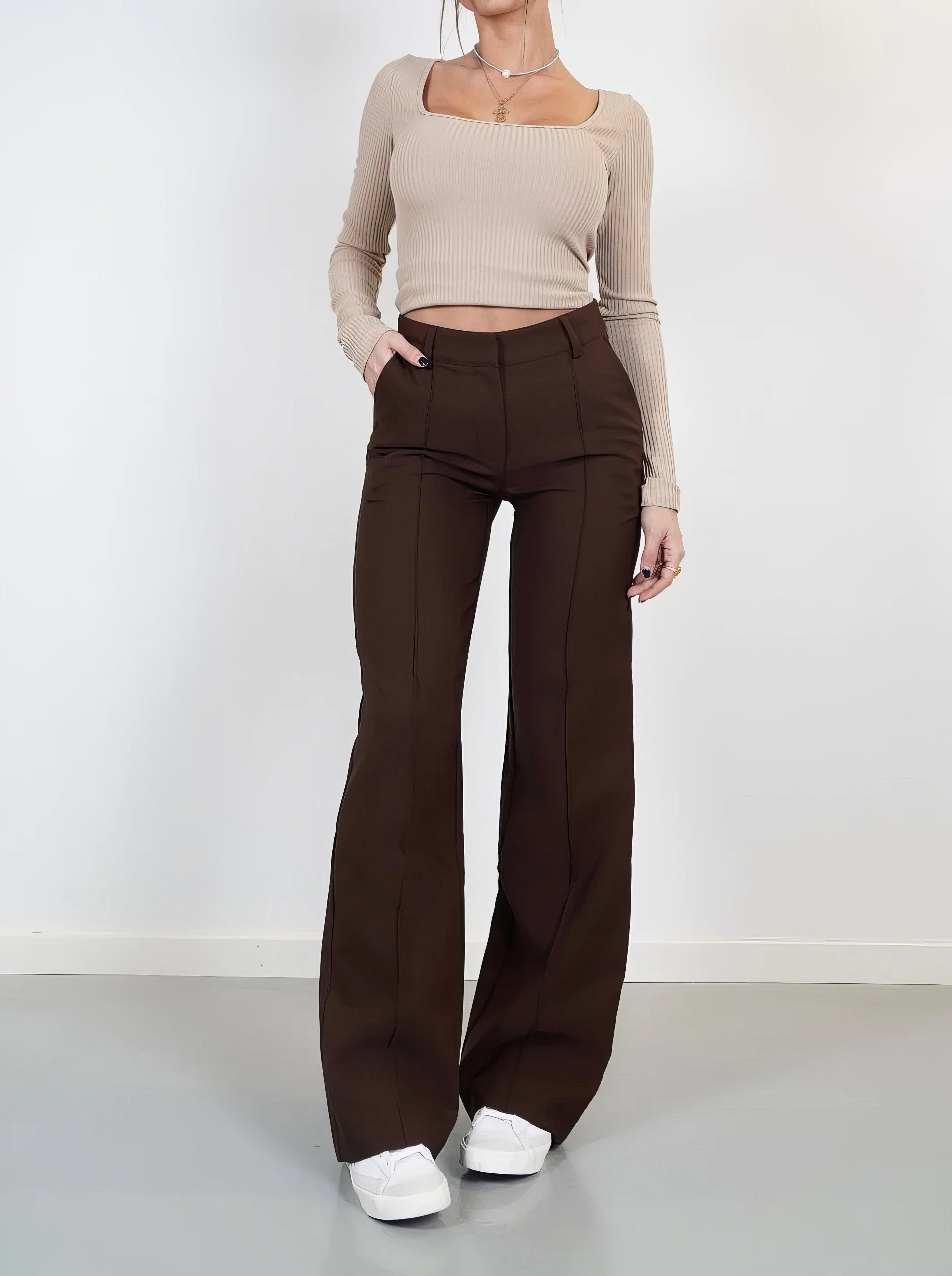 Erhöhte hochgeschnittene Hose mit mühelosem Stil für Damen
