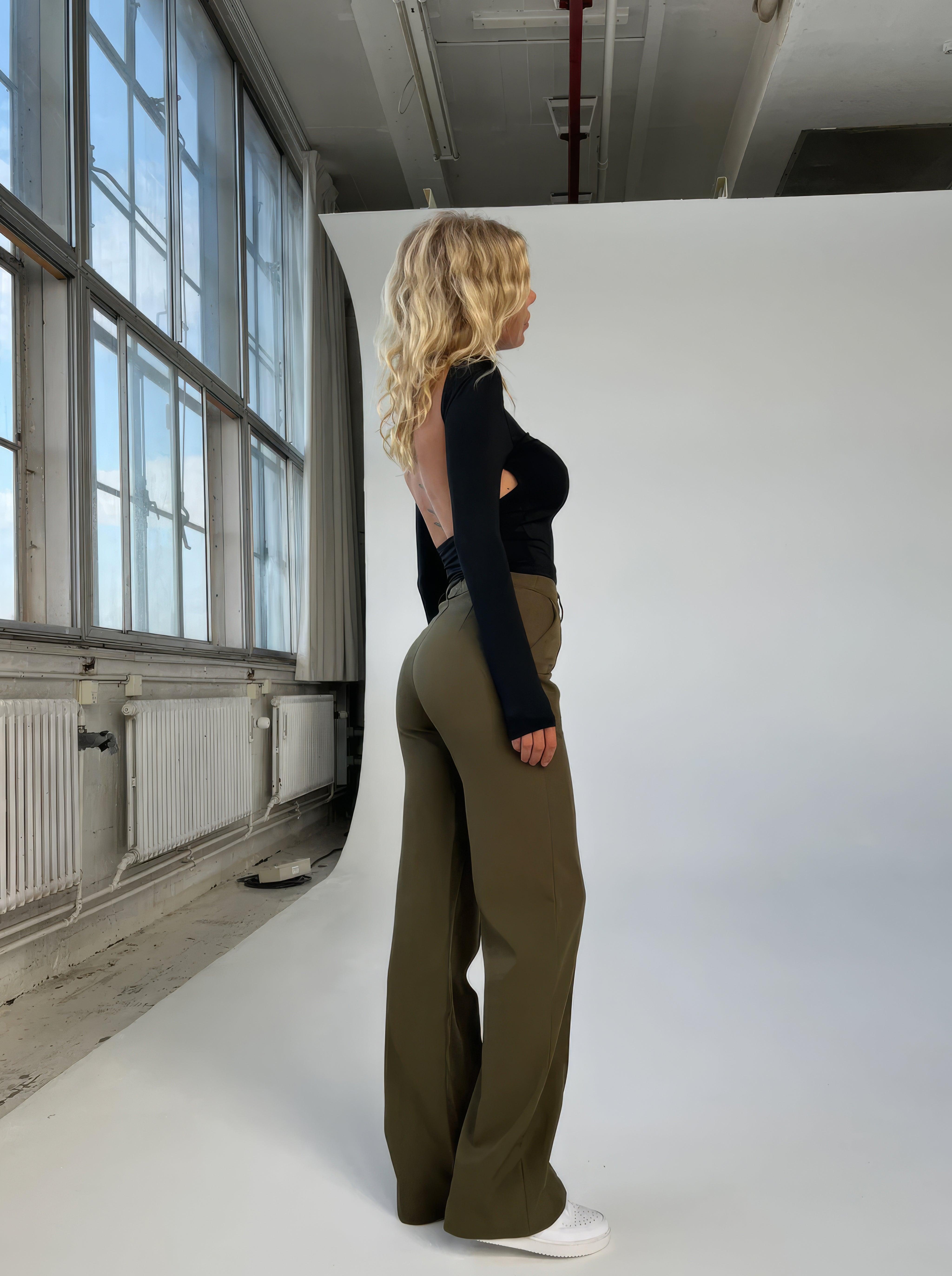 Erhöhte hochgeschnittene Hose mit mühelosem Stil für Damen
