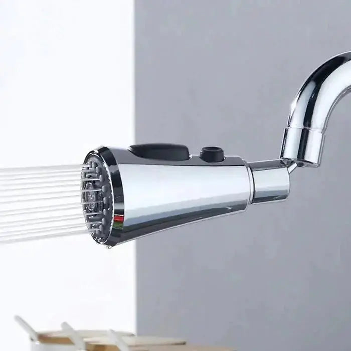 Chrome 360° Wasserhahn Aufsatz mit 3 Modi Filter spraying water
