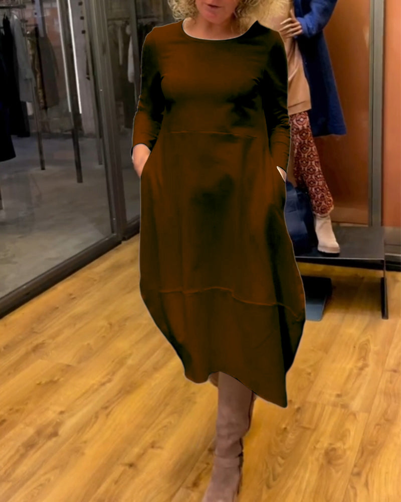 Gerrie | Schwarzes Midikleid mit Taschen