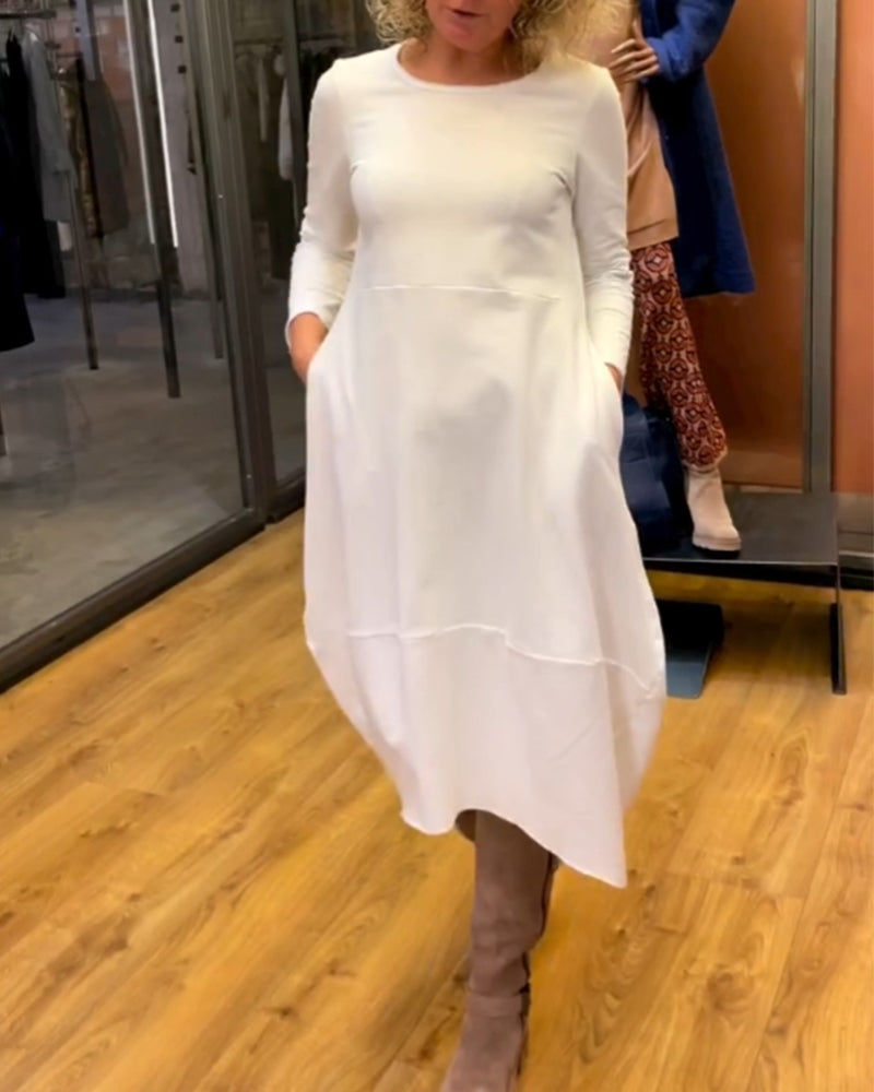 Gerrie | Schwarzes Midikleid mit Taschen