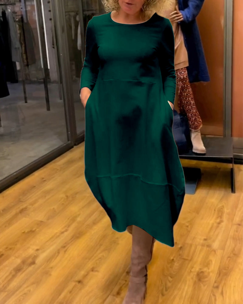 Gerrie | Schwarzes Midikleid mit Taschen