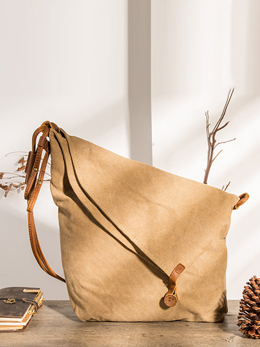 Ambrosia | Damen Canvas und Leder Crossbody Tasche
