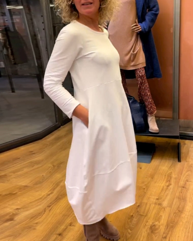 Gerrie | Schwarzes Midikleid mit Taschen