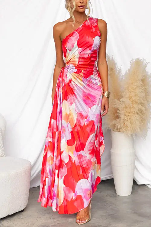 Plissiertes Sommerkleid mit fließendem Design und leichtem Stoff für Frauen