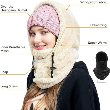SkiMask™ – Skimaske mit kuscheliger Sherpa-Kapuze für besonders warme Wintertage [50% Rabatt]