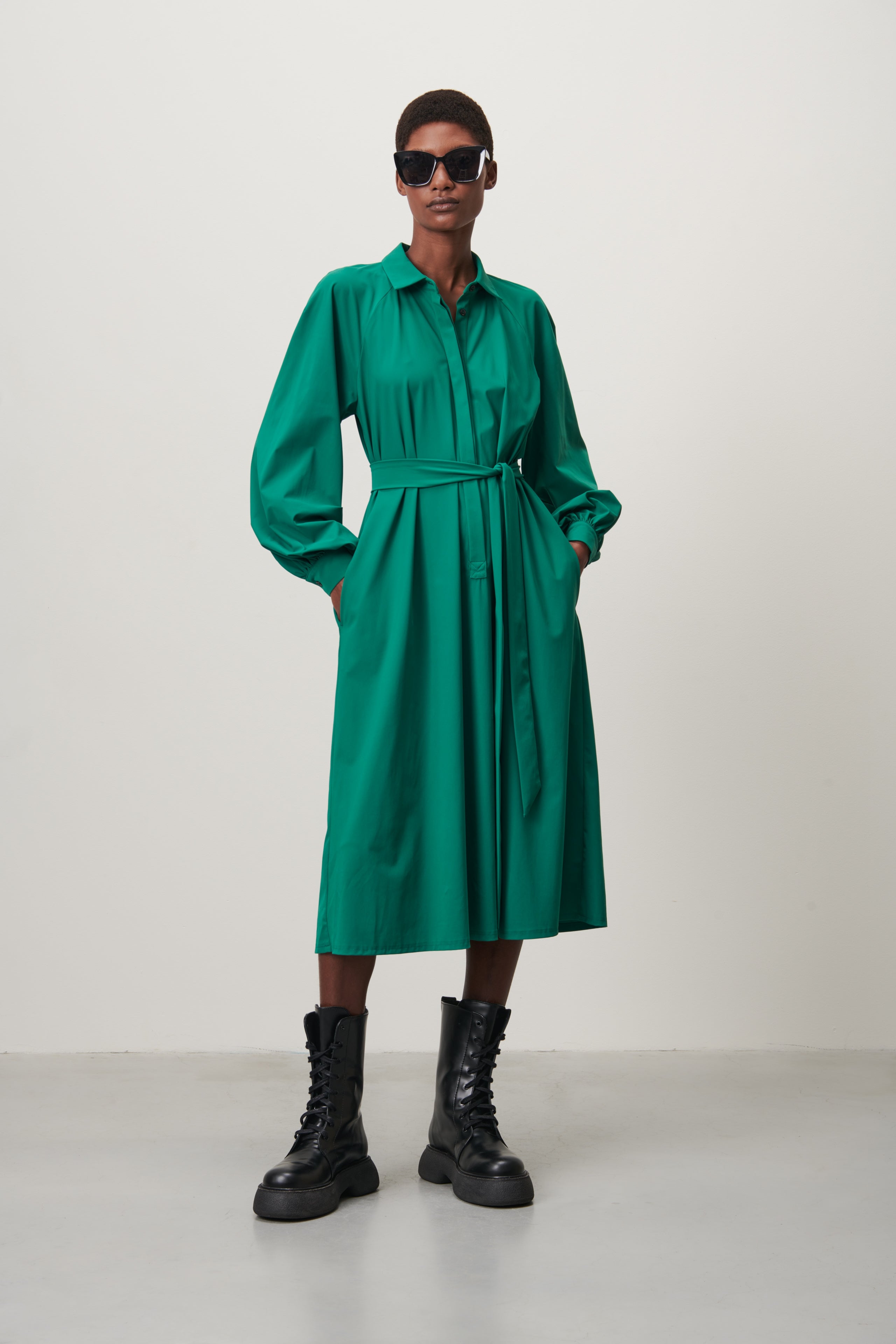 Gerrianne | Technisches grünes Kleid