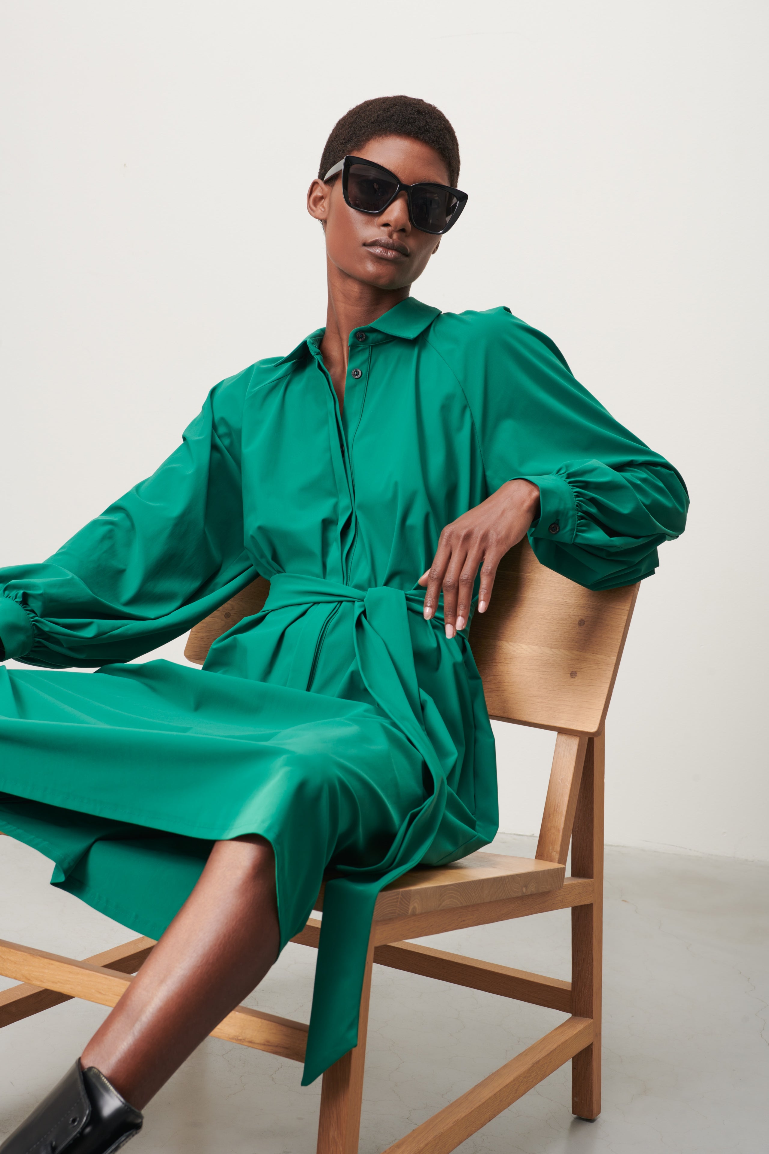 Gerrianne | Technisches grünes Kleid