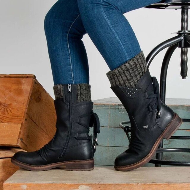 Gemütliche Wadenhohe Schneestiefel Für Winterkomfort Für Frauen