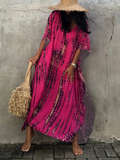 Endellion | Beach Beauty Frauen Kaftan Print Sommer Maxi Kleid