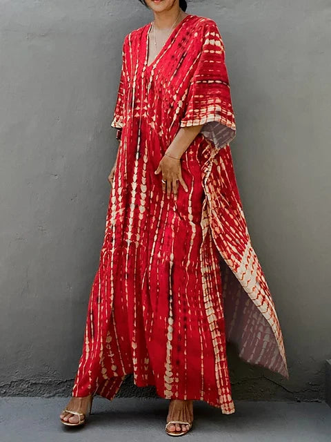 Endellion | Beach Beauty Frauen Kaftan Print Sommer Maxi Kleid