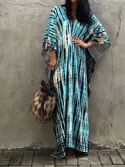 Endellion | Beach Beauty Frauen Kaftan Print Sommer Maxi Kleid