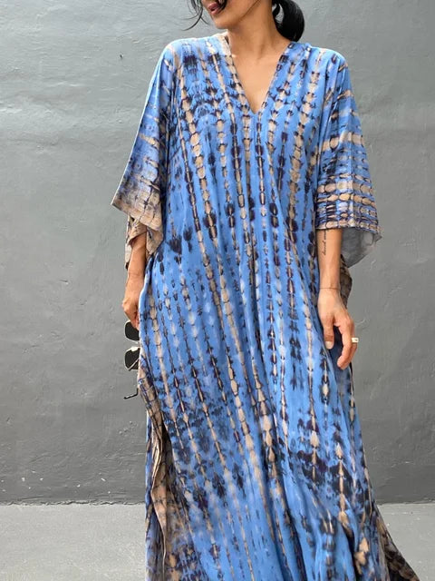 Endellion | Beach Beauty Frauen Kaftan Print Sommer Maxi Kleid