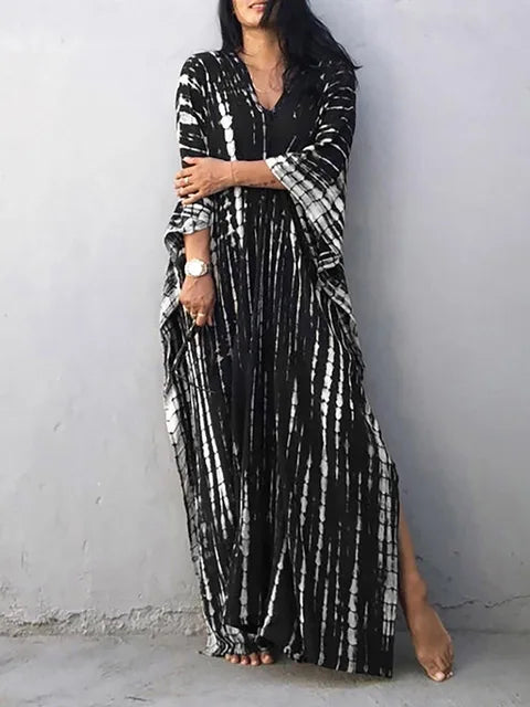 Endellion | Beach Beauty Frauen Kaftan Print Sommer Maxi Kleid