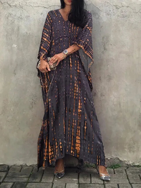 Endellion | Beach Beauty Frauen Kaftan Print Sommer Maxi Kleid