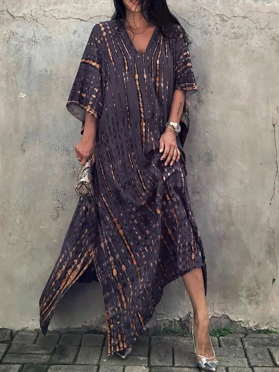 Endellion | Beach Beauty Frauen Kaftan Print Sommer Maxi Kleid