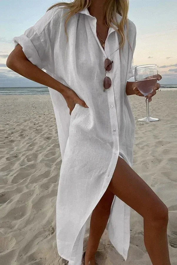 Sommerkleid aus Leinen für elegante Anlässe Für Frauen