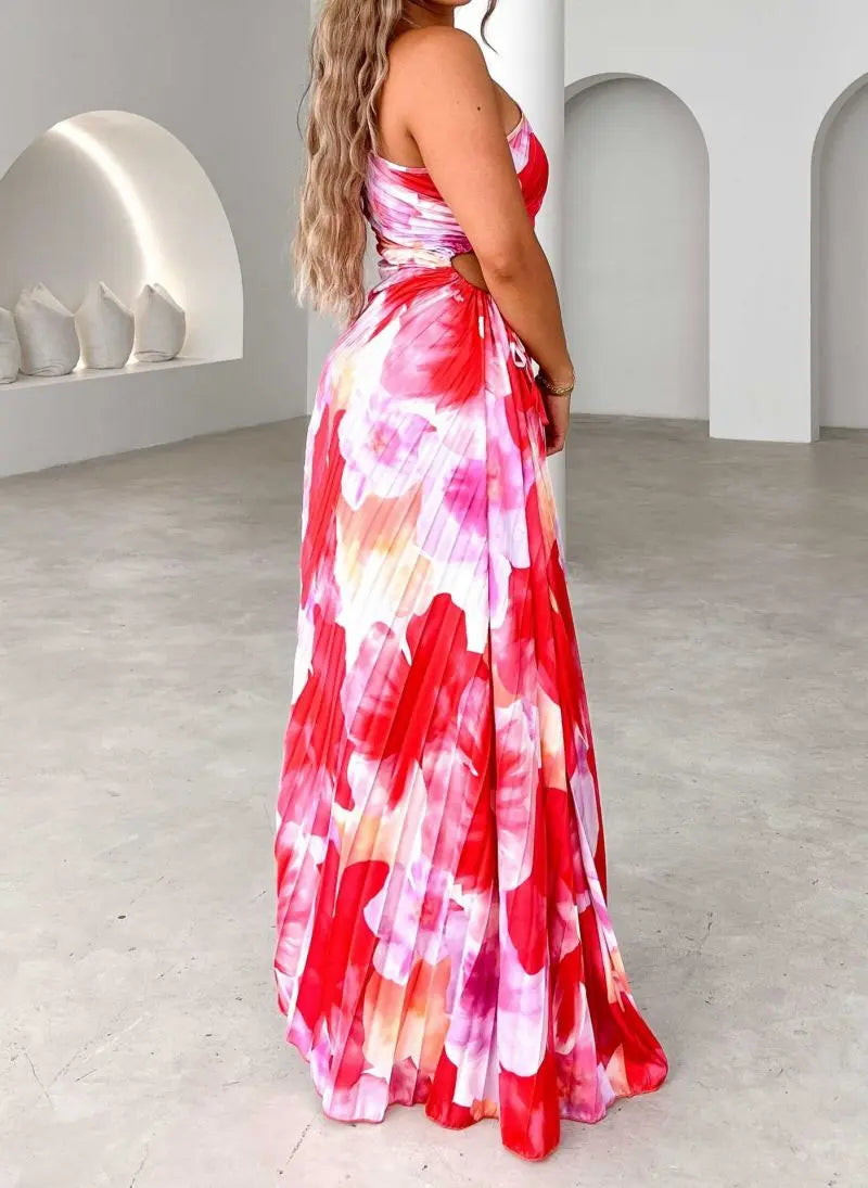 Plissiertes Sommerkleid mit fließendem Design und leichtem Stoff für Frauen