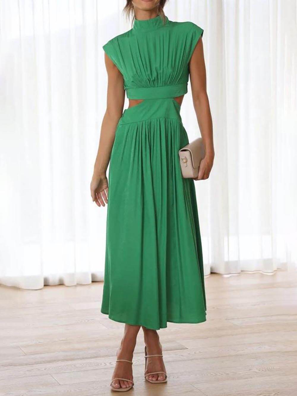 Elegantes Midikleid mit Cut Out Taillendetail für Damen