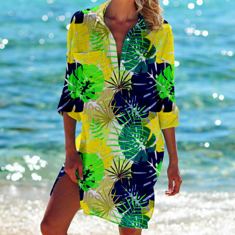 Gracelle | Feminines Hemdblusenkleid mit Print