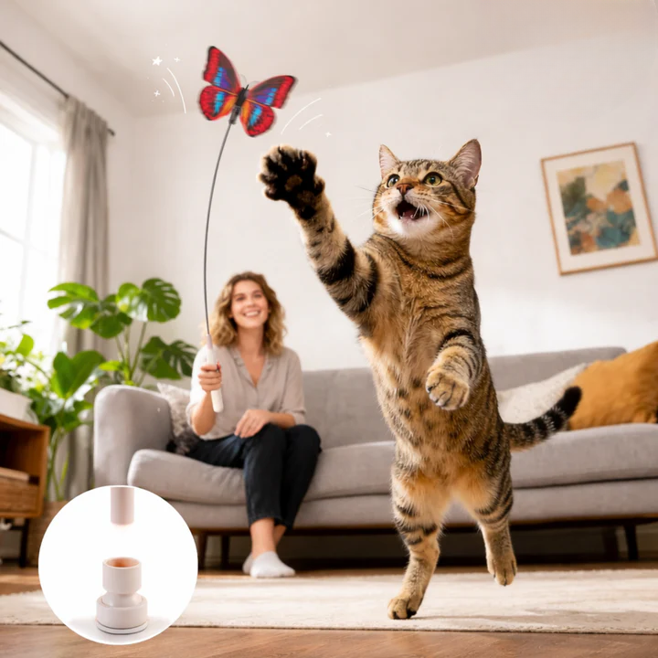 Interaktives Schmetterlings-Katzenspielzeug – Aktiv & beschäftigt product image 2