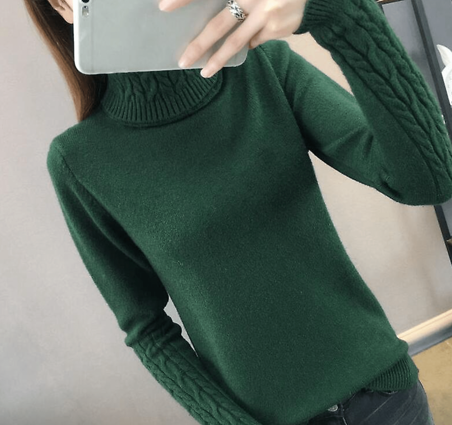 Klassischer Rollkragenpullover aus Wolle für Damen