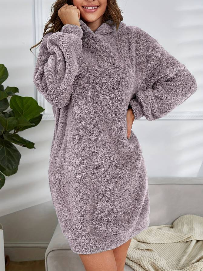 Gemütlicher Teddy Hoodie Für Herbstwärme Für Frauen