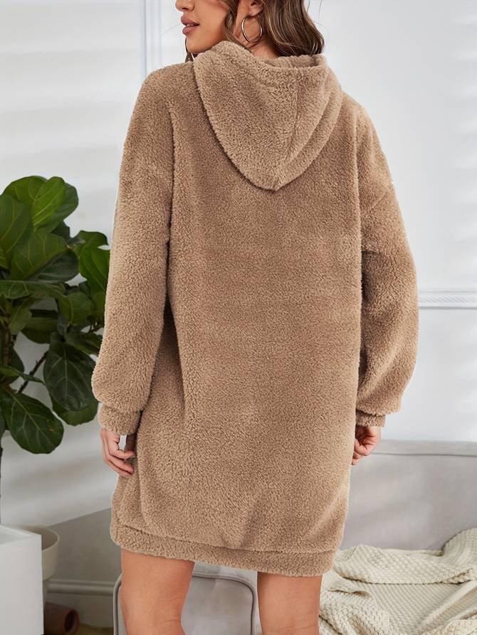 Gemütlicher Teddy Hoodie Für Herbstwärme Für Frauen